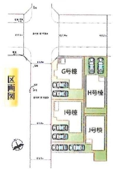 安城市美園町　全12区画・H号棟の区画図