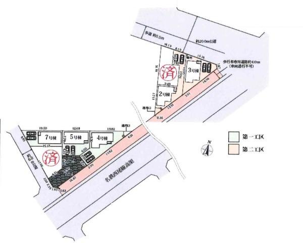 安城市姫小川町　全7棟・7号棟の区画図|7号棟です。