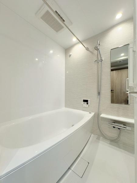 綱島シティハウスの浴室|ゆったりとくつろげる、一日の疲れを癒やす空間ですね。