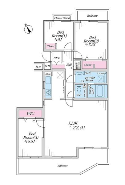 あざみ野団地３・１・１号棟の間取り