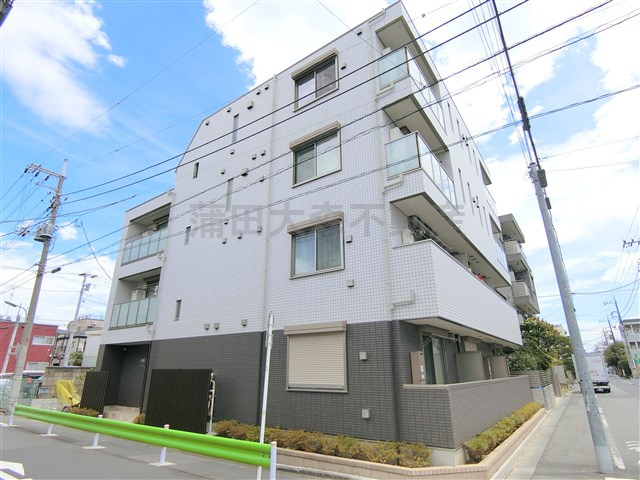 レザン池上の外観|2016年5月築　鉄骨造地上4階建て総戸数14戸
東京都大田区池上7丁目　東急池上線池上駅徒歩9分、東急多摩川線矢口渡駅徒歩9分、武蔵新田駅徒歩9分！