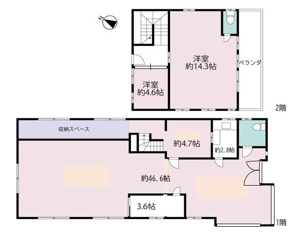 中央区女池南2丁目　リフォーム済中古戸建の間取り