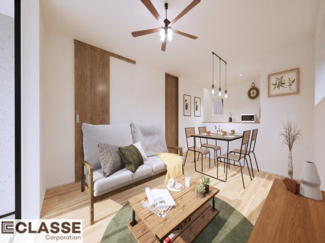 【外観パース】 | 伏見区淀木津町　売土地　建築条件付き | アトリエ仕様では、長期優良住宅に対応した構造・耐震材を採用しており、各種補助金にも対応できます。間取りによりますので、設計士と相談しながら、ご希望プランに合わせて最適な形をご提案いたします。