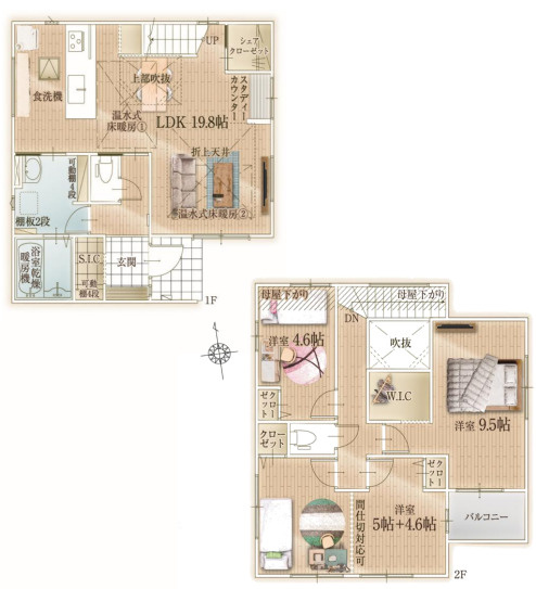 茅ヶ崎市東海岸南2期　新築戸建　全2棟1号棟の間取り