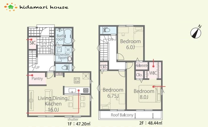 北区吉野町1丁目第1期　新築戸建　リナージュ01の間取り|3LDK