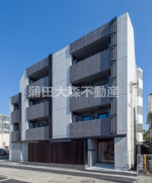 アトリオフラッツ羽田の外観|2021年10月築　RC鉄筋コンクリート造地上5階建て1K～1LDK総戸数32戸
東京都大田区羽田5丁目　京急空港線穴守稲荷駅近最寄り徒歩5分