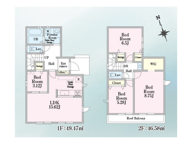 【間取り】 | 朝霞市根岸台7丁目　新築一戸建住宅　全5棟（朝霞店） | 大容量WIC付きの4LDK！
リモートワークやお子様のお勉強などライフスタイルに合わせて使える便利なリビング横の洋室◎