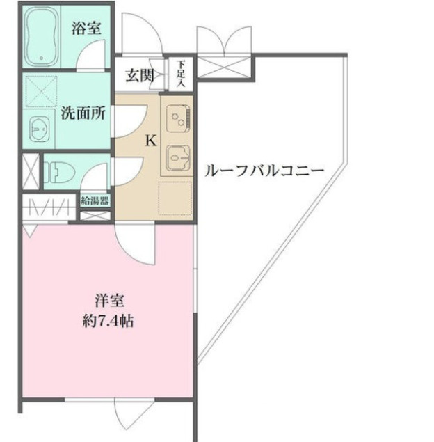 アトリオフラッツ三軒茶屋North　フリーレント　礼金０　最上階　角部屋の間取り