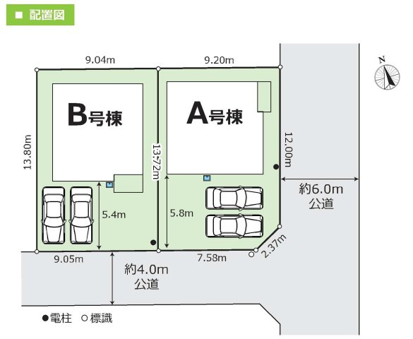 【横浜市瀬谷区南台1丁目19-1全2棟新築戸建て】★仲介手数料無料★（南瀬谷小学校・南瀬谷中学校）の区画図