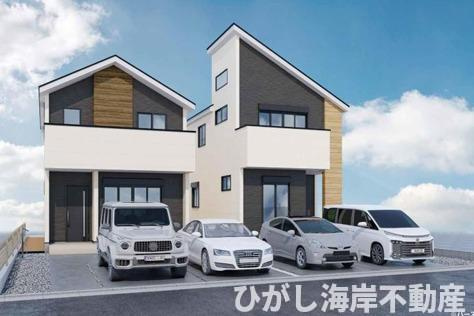 茅ヶ崎市香川1丁目　新築戸建　全２棟の外観パース|イメージパスですので実際のものと多少異なります
