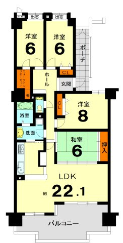 【間取り】 | サンシティ桂坂ロイヤル弐番館　 | 専有面積104.27㎡