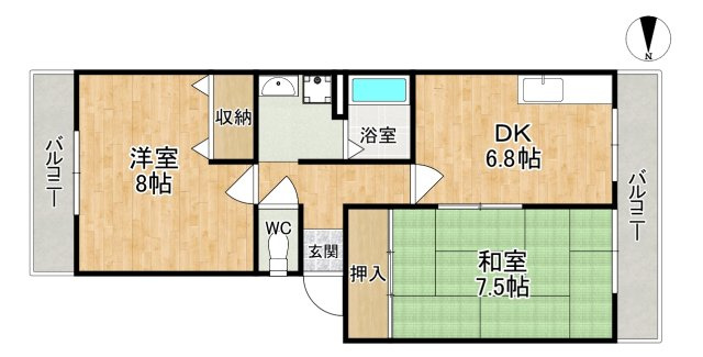 to U 大安寺の間取り