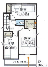 【仲介手数料無料】所沢市所沢新町２期全２棟２号棟所沢の新築住宅は西武ハウジングの間取り