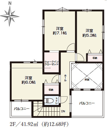 【仲介手数料無料】所沢市北秋津７期全１棟１号棟所沢市の新築住宅は西武ハウジングの間取り