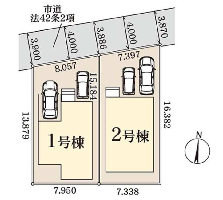 船橋市大穴北１丁目の区画図