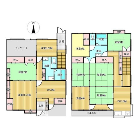 土浦市中村南中古戸建の間取り