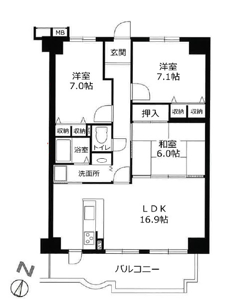 サンシティ朝霧の間取り