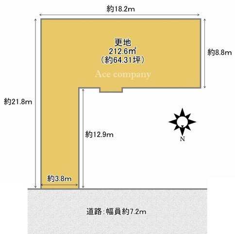 【土地図】 | 松原市天美東6丁目 | 駅歩6分♪現況更地約64.31坪！前道広々幅員約7.2ｍ☆建築条件はございません。お好きな工務店・ハウスメーカーで建築して頂けます♪