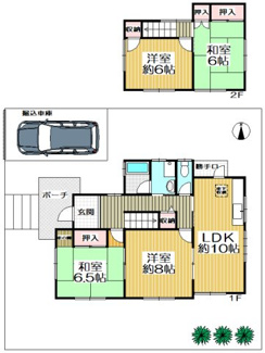 【間取り】 | 豊能町希望ヶ丘5丁目中古戸建 | 掘り込み車庫付き！ファミリー様におすすめの４LDKの間取りです♪