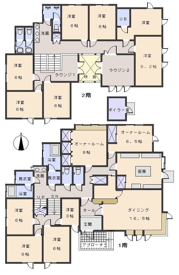 河津町　小田急今井浜別荘分譲地の間取り