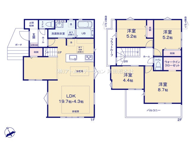 【間取り】 | アトムセレクト船橋市高根台１２期　１号棟