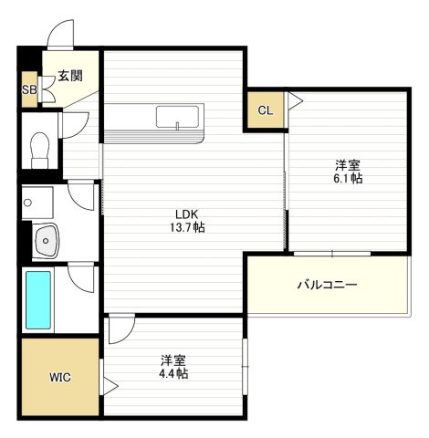 クレスト平野南の間取り