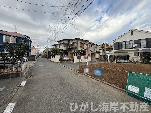 茅ヶ崎市赤羽根　売地の前面道路含む現地写真|現地外観
