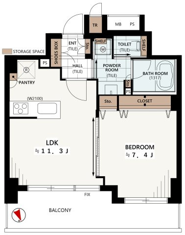 ライオンズ石神井公園ステーションゲートの間取り|1LDK