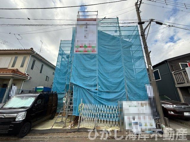 茅ヶ崎市赤羽根　新築戸建の外観|12月6日撮影　建築中　現地外観