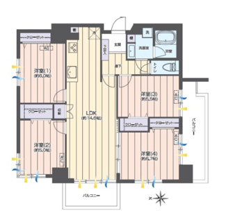 【間取り】 | 新規内装リフォームのキレイなお部屋の４LDK