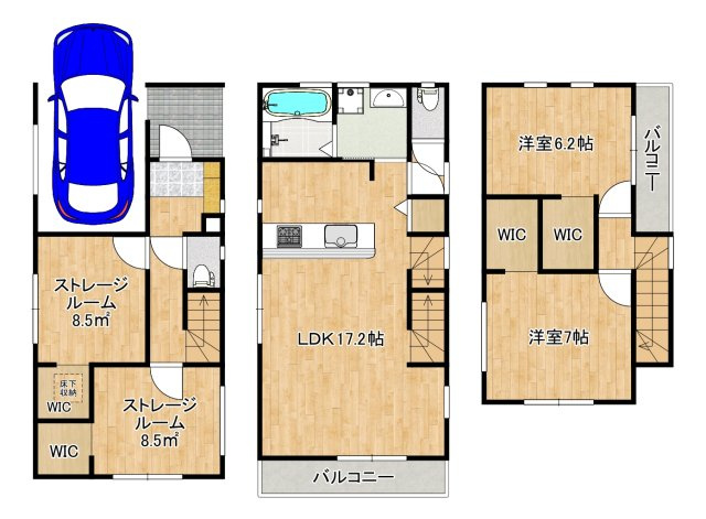 富秋町１丁目　新築一戸建の間取り|◆暮らしやすい２ＬＤＫ+ＷＩＣ◆子供部屋や趣味のお部屋も作れますね♪資料請求だけでもお気軽にお問い合わせください！