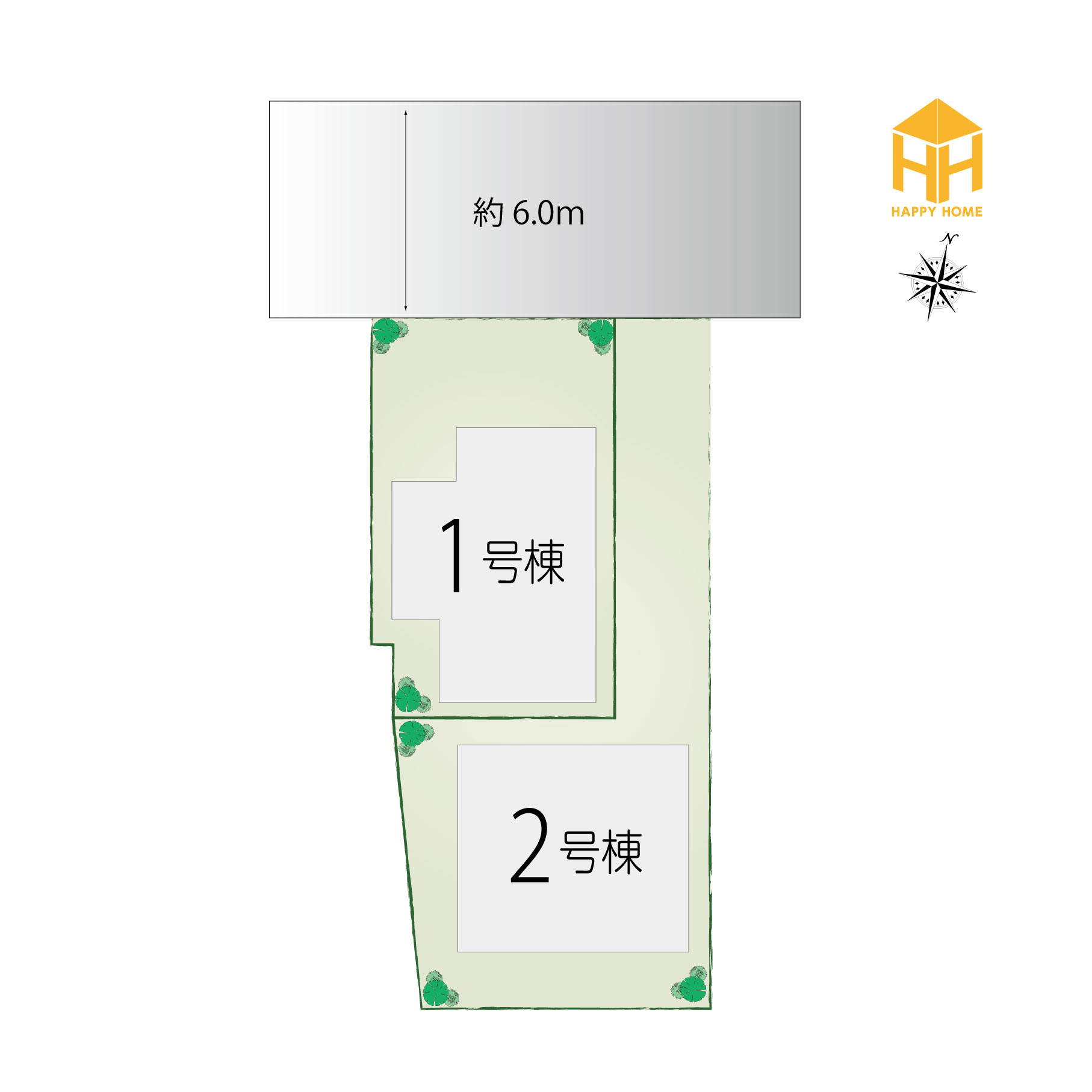 リーブルガーデン西野6丁目新築一戸建て│3LDK＋駐車1台可の区画図