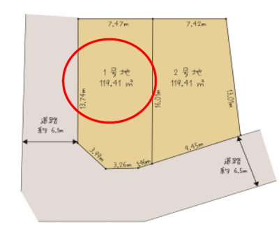 【区画図】 | 小束山２丁目　新築戸建　２区画