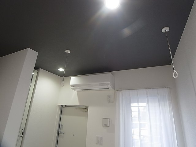 あんしん+池田上町の設備|室内物干しがエアコンの前なので良く乾きます