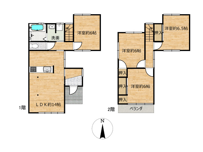 リフォーム中古戸建　岐阜市福富天神前　平成元年築の間取り