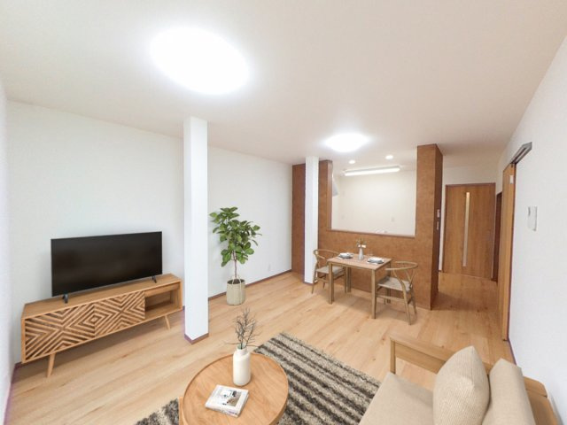 リフォーム中古戸建　岐阜市福富天神前　平成元年築の居間・リビング|リビングCG画像です