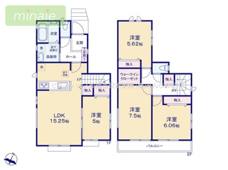 【間取り】 | 保育園8分　小学校11分　コンビニ3分　習志野台　2区画　B号棟　