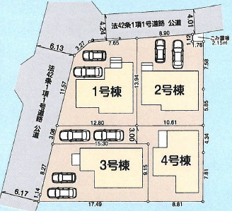 【仲介手数料無料】所沢市北野南第2全4棟4号棟所沢市新築住宅は西武ハウジング　の区画図