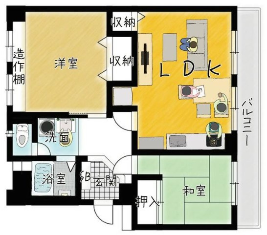 【間取り】 | S52135－東大路高野第2住宅第5号棟