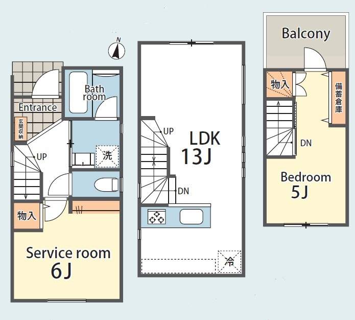 練馬区貫井3丁目　利便性×快適性　建築条件付売地の参考プラン|1LDK+S　敷地面積 36.43ｍ2　建物面積 59.38ｍ2　建物価格 2,000万円
土地建物総額5980万円