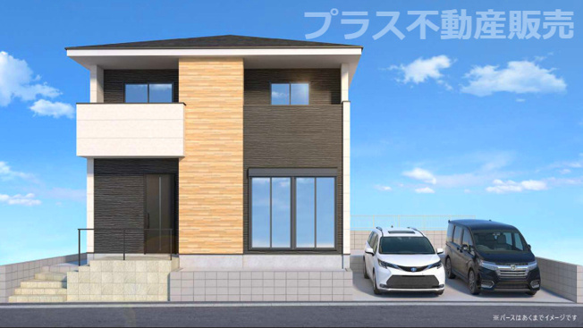 【外観】 | 福岡市南区皿山1丁目1期　1号棟（全1棟）【仲介手数料無料・0円】 | 完成イメージの外観パースです。