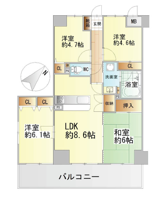 カサベラセントラルプラザ長田の間取り