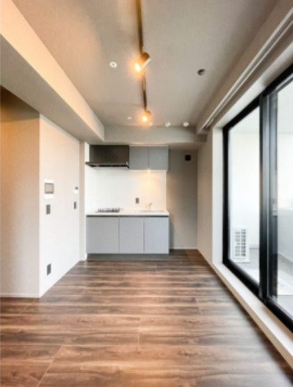 デュオフラッツ池尻大橋　新築　ペット相談　礼金0　最上階の居間・リビング