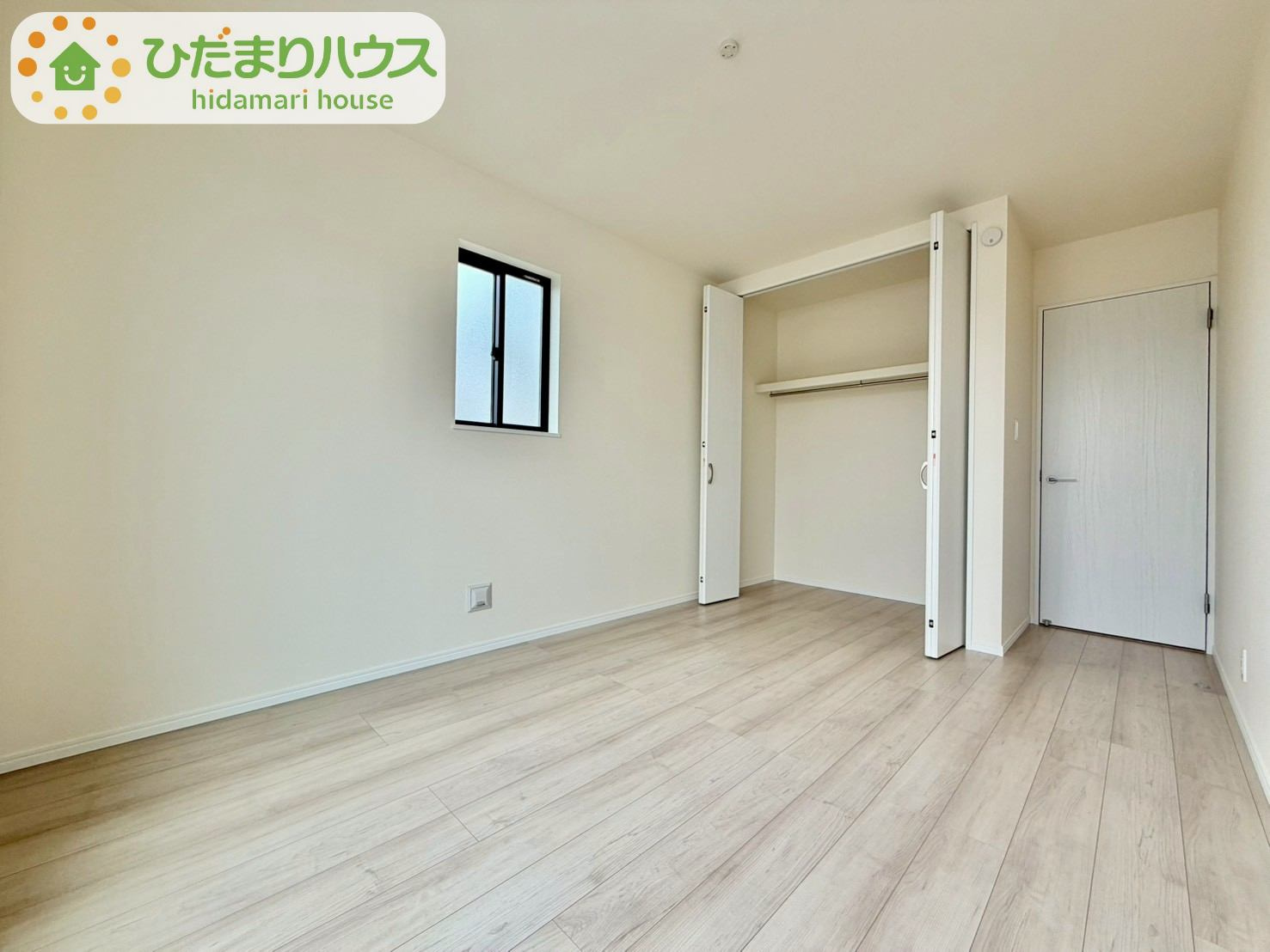 野田山崎2工区　新築戸建　2-F号棟の洋室|全室にクローゼットが付いていて、お部屋の住空間もスッキリ広々つかえそうです(^^)/									
