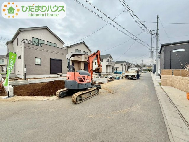 野田山崎2工区　新築戸建　2-F号棟の前面道路含む現地写真|北西5ｍ公道・2-F号棟