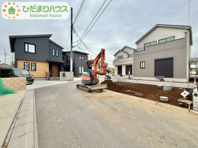 野田山崎2工区　新築戸建　2-F号棟の前面道路含む現地写真|北西5ｍ公道・2-F号棟