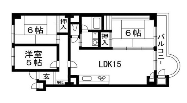 【間取り】 | 山科音羽マンションＡ棟 | 専有面積65.71㎡