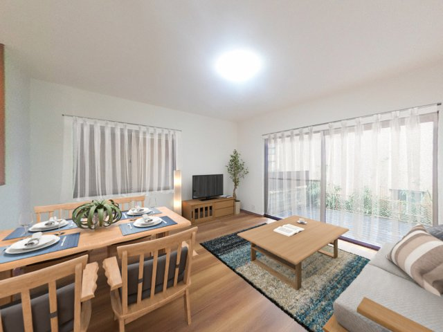 リフォーム中古戸建　岐阜市洞　平成6年築の居間・リビング|リビングCG画像