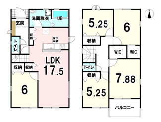 【間取り】 | 【20万円ｷｬｯｼｭﾊﾞｯｸ対象物件】リーブルガーデン北葛城郡河合町高塚台3期全2棟 1号棟