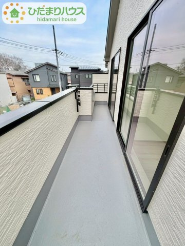 野田山崎2工区　新築戸建　2-G号棟のバルコニー|南側に面したバルコニー☆彡お洗濯物がよく乾きます♪							
